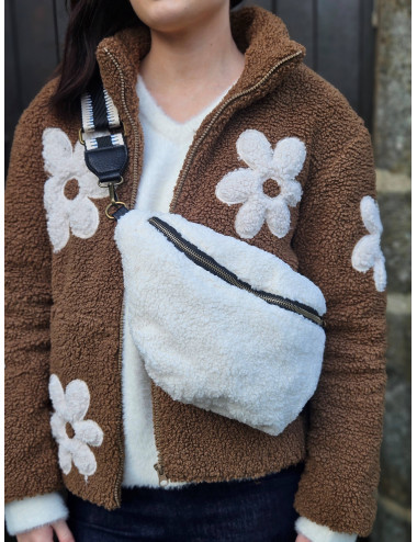 Veste cocooning camel avec...