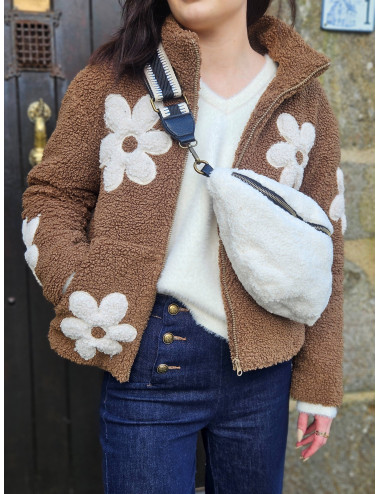 Veste cocooning camel avec...