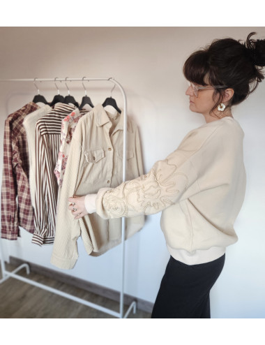 Sweat Beige Brodé