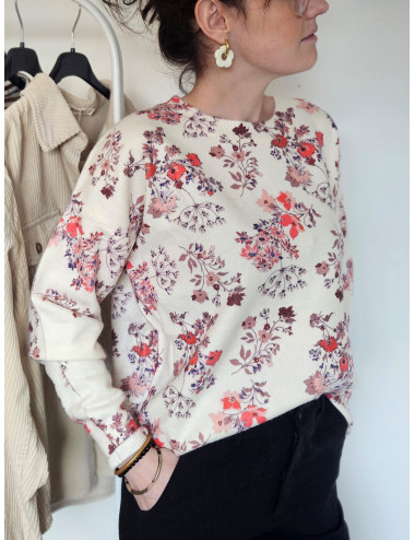Pull motifs fleurs