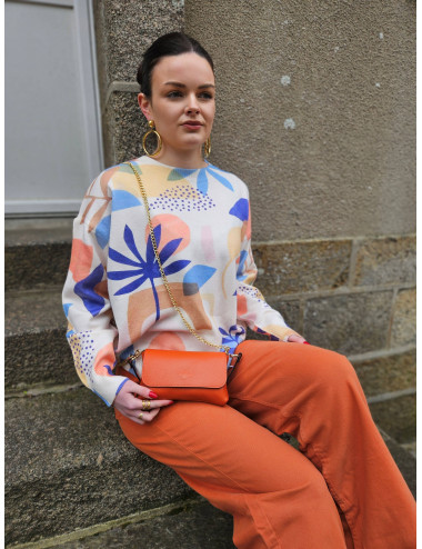 Pull col rond couleurs pastels