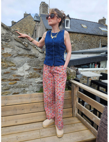 Haut jeans boutons
