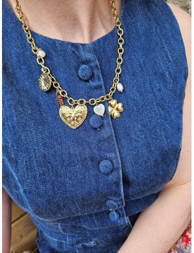 Haut jeans boutons