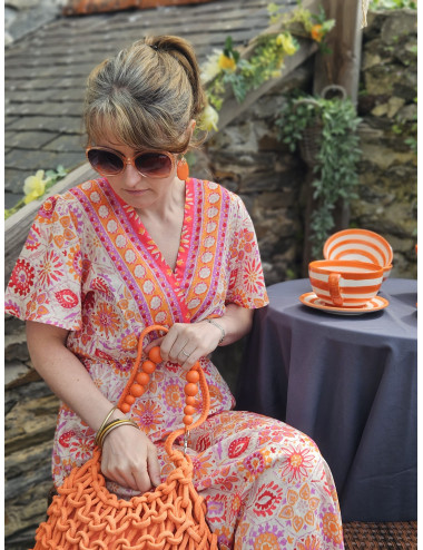 Robe longue fleurie