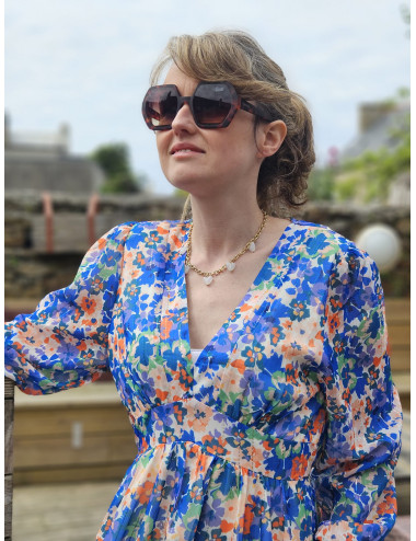 Robe longue fleurie